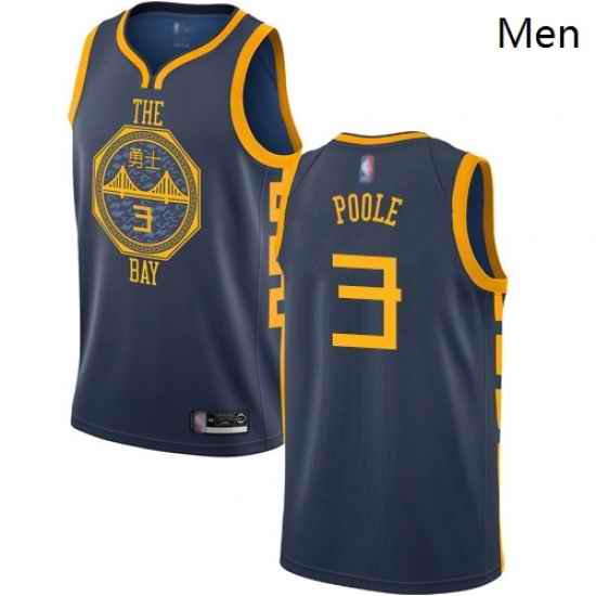 Warriors #3 Jordan Poole Navy Basketball Swingman City Edition 2018 19 Jersey